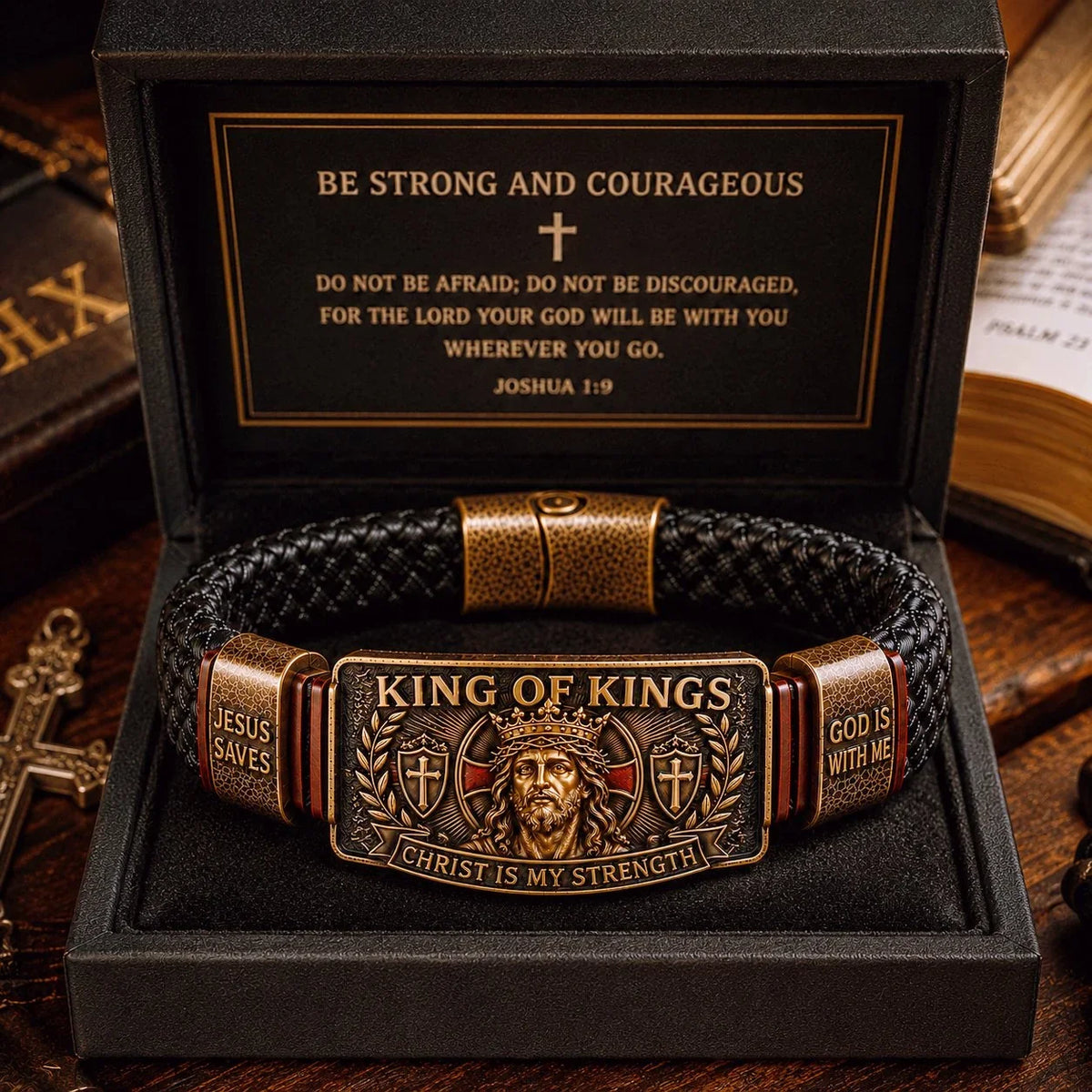 Distinctive King of Kings Faith Bracelet – Adjustable Christian