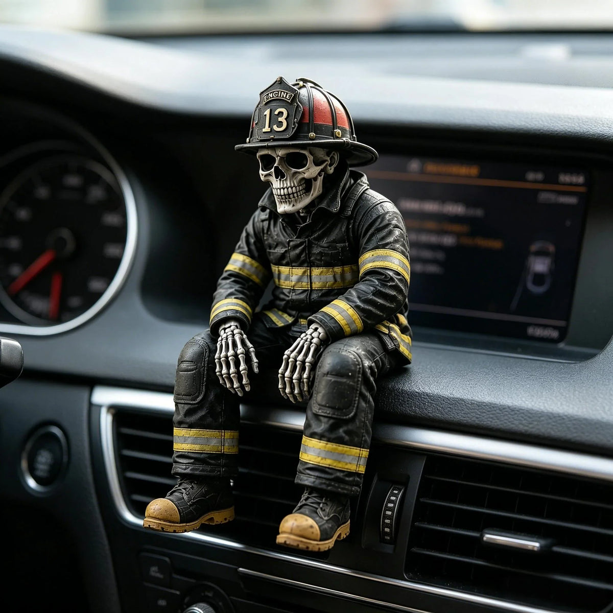 Purpose-Built Firefighter Skeleton Shelf Sitter for Everyday Use