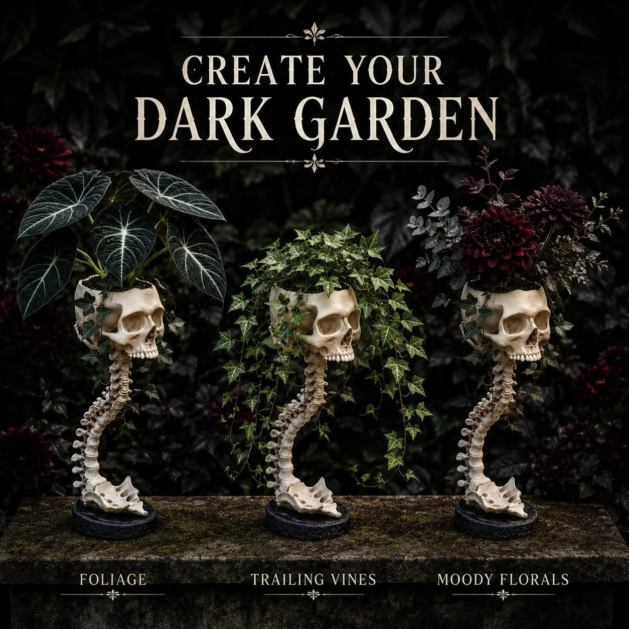 Purpose-Built Sculptured Skull Flowerpot for Everyday Use