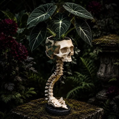 Purpose-Built Sculptured Skull Flowerpot for Everyday Use