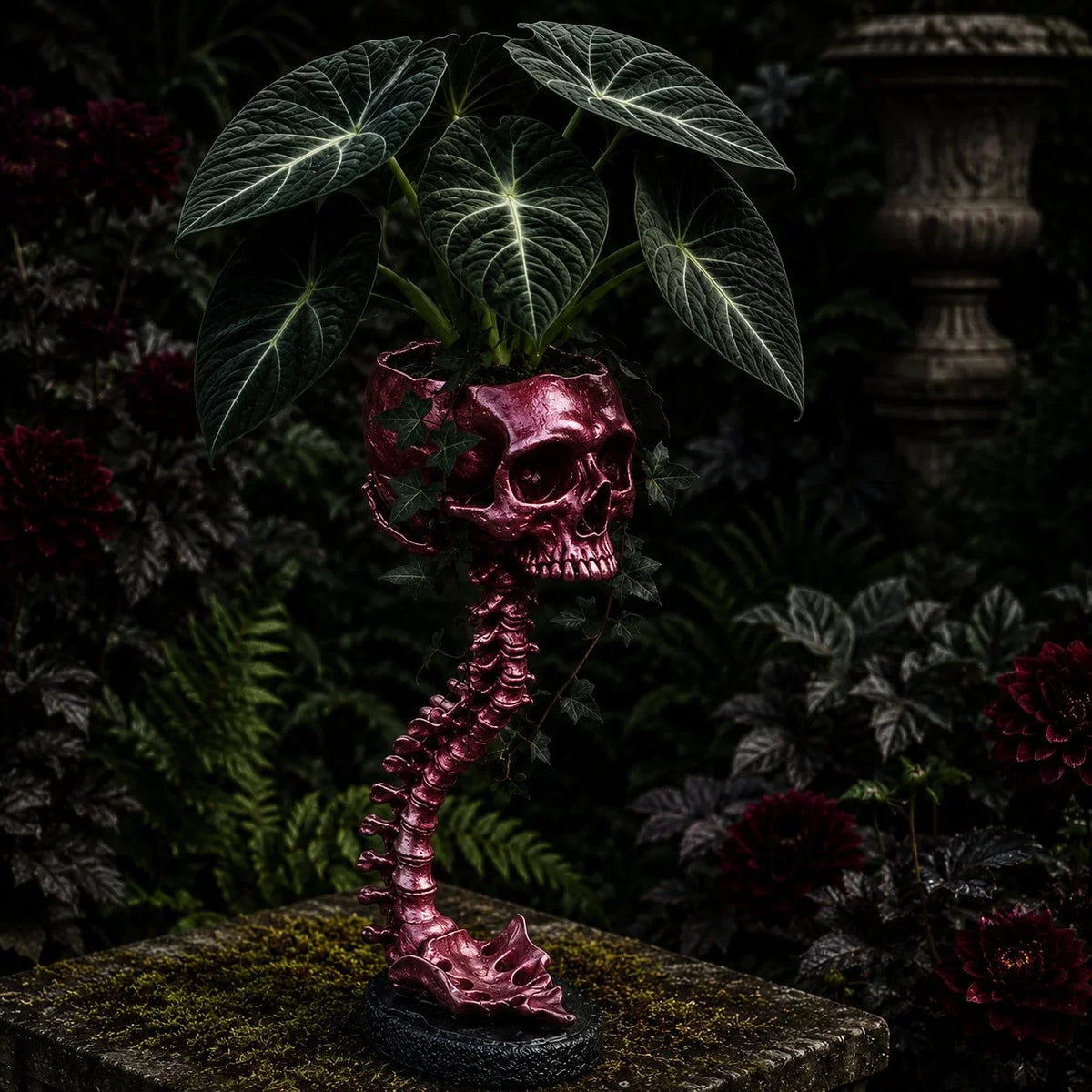 Purpose-Built Sculptured Skull Flowerpot for Everyday Use