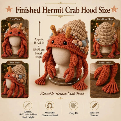 Hands-On Ocean Series Hood Hat DIY Crochet Kit – Soft Yarn Materials