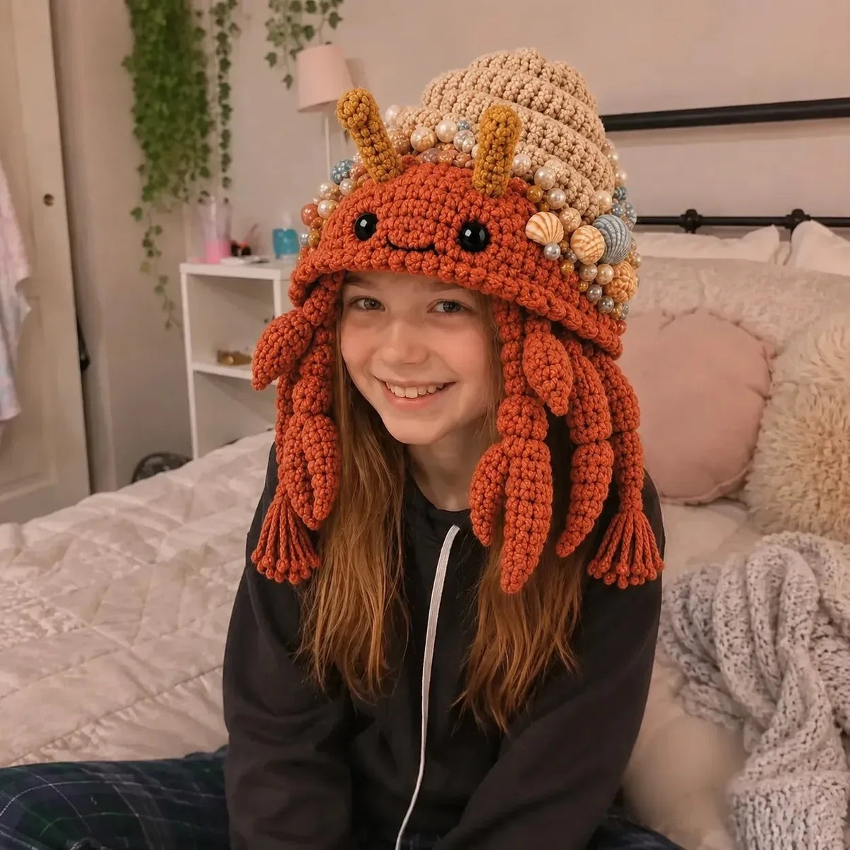 Hands-On Ocean Series Hood Hat DIY Crochet Kit – Soft Yarn Materials