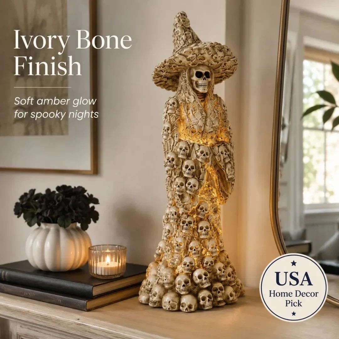 Skeleton Witch Hanging Ornament for Spooky Halloween Home Decor