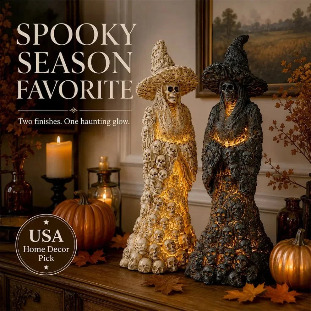 Skeleton Witch Hanging Ornament for Spooky Halloween Home Decor