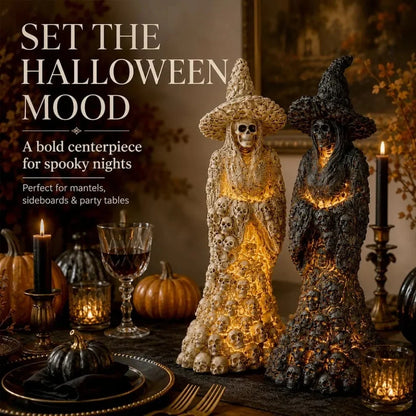 Skeleton Witch Hanging Ornament for Spooky Halloween Home Decor