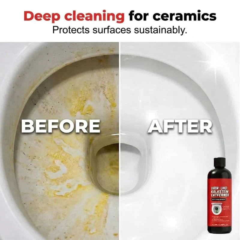 Easy-Care Heavy-Duty Toilet Cleaner Melts Away Years of Urine Scale &