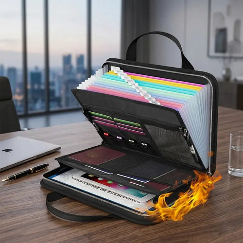 Distinctive Fire-Resistant Document Organizer Bag – Large Capacity A4