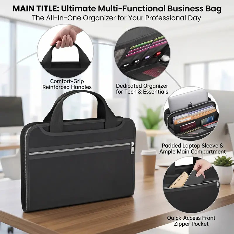 Distinctive Fire-Resistant Document Organizer Bag – Large Capacity A4