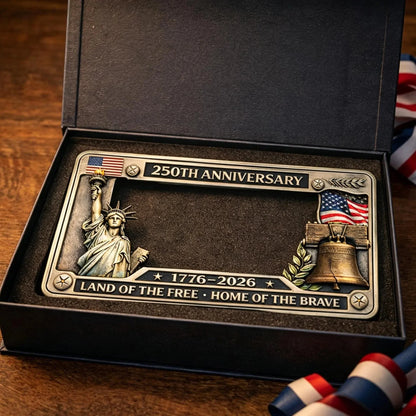 1776–2026 USA 250th Anniversary Slim Metal License Plate Frame