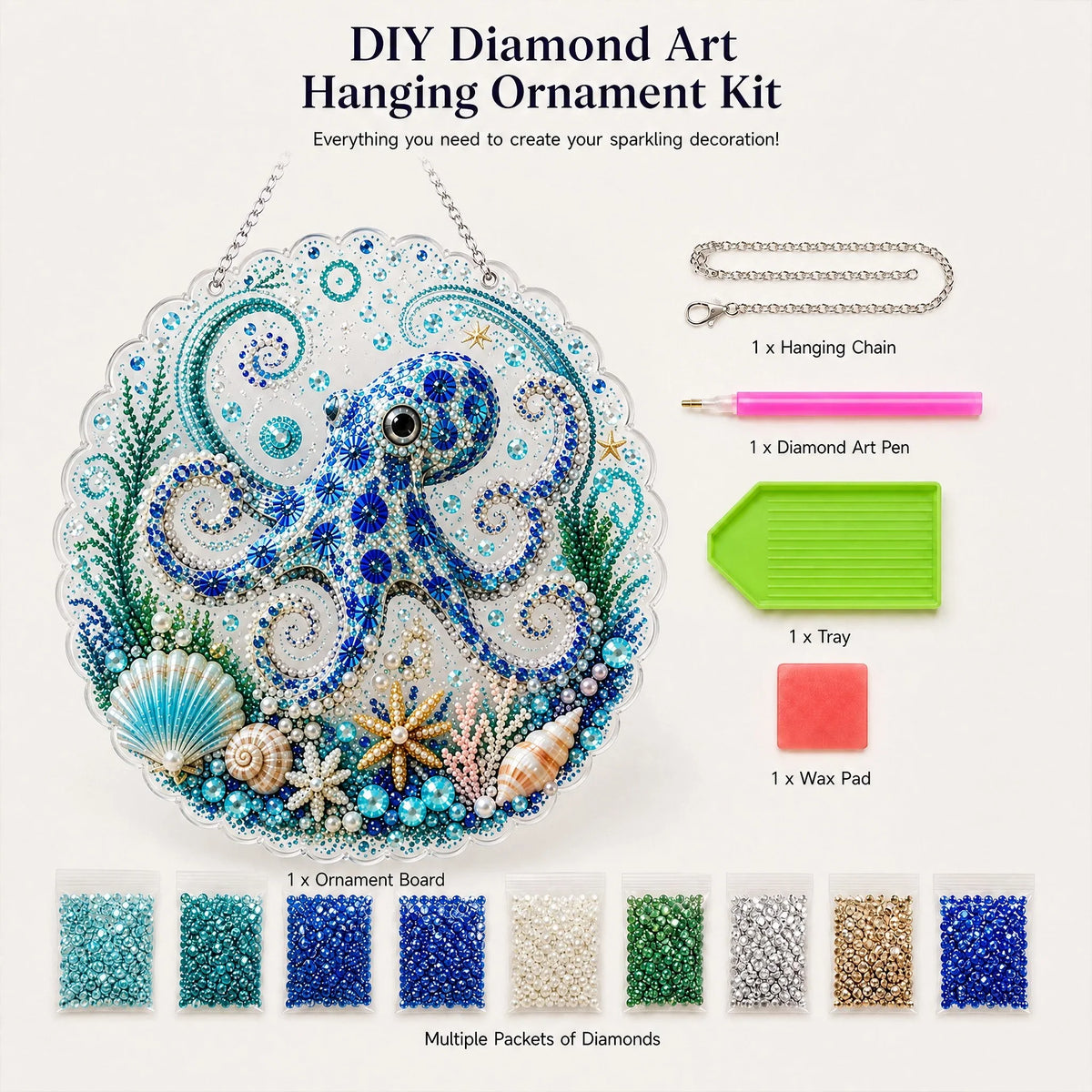Hands-On Ocean Pearl Art DIY Hanging Ornament Kit for Creative Play