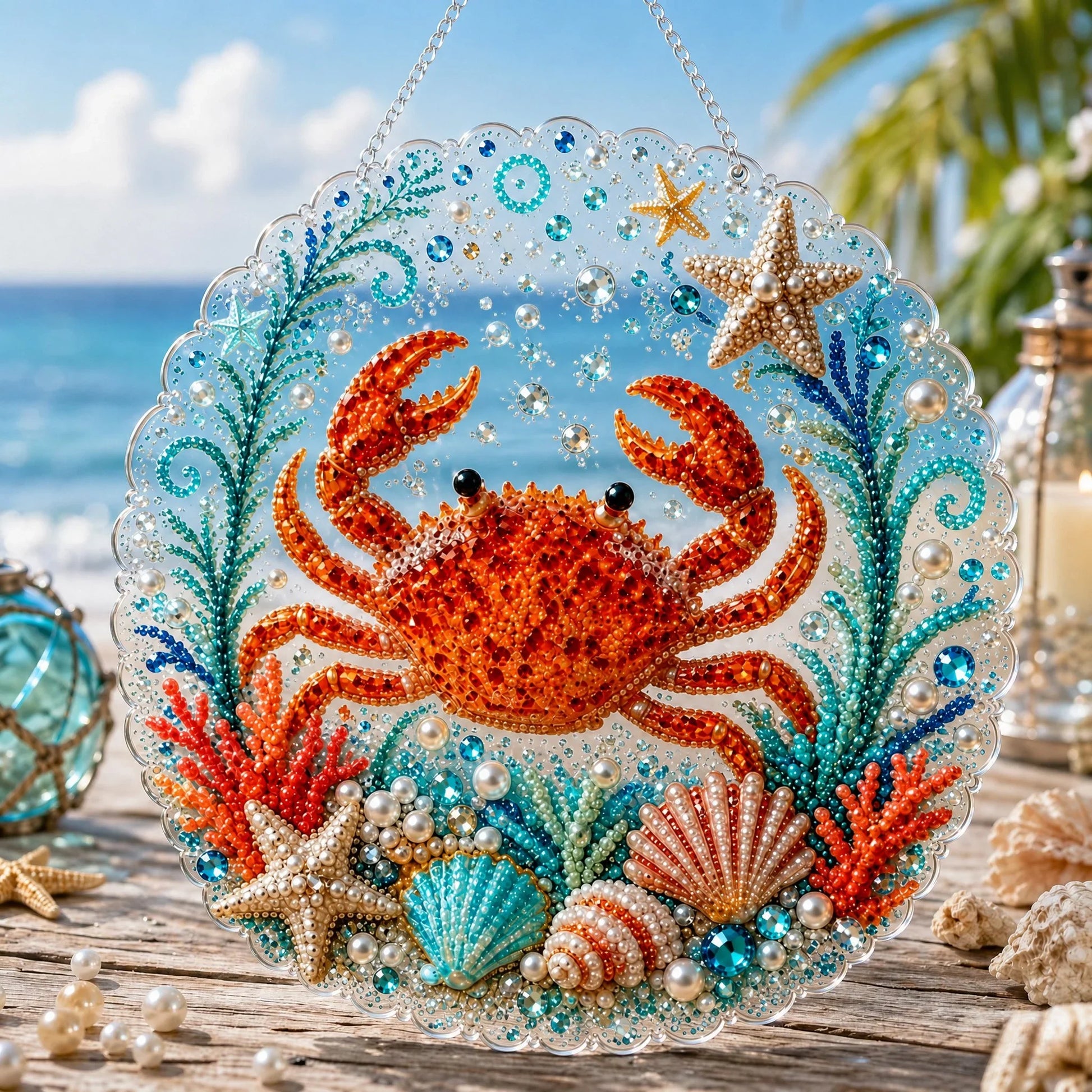 Hands-On Ocean Pearl Art DIY Hanging Ornament Kit for Creative Play