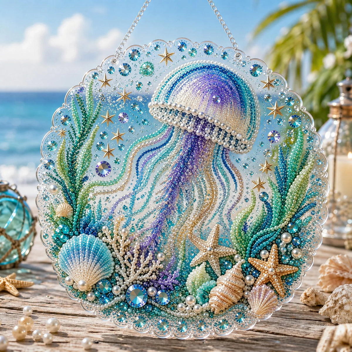 Hands-On Ocean Pearl Art DIY Hanging Ornament Kit for Creative Play
