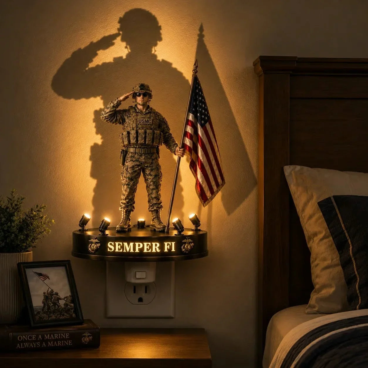 Convenient U.S. Marine Corps Semper – Night Light for Everyday Setup