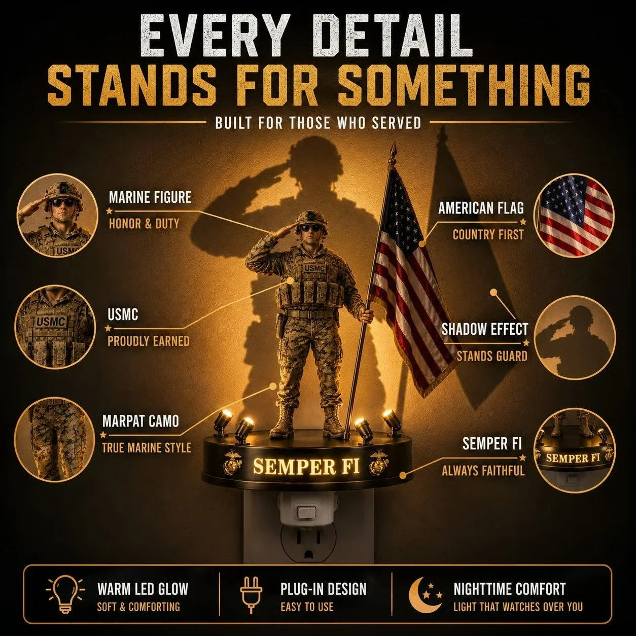 Convenient U.S. Marine Corps Semper – Night Light for Everyday Setup