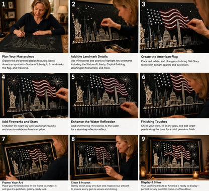 Hands-On Anniversary Pearl Art Kit – Stars & Stripes Skyline - This