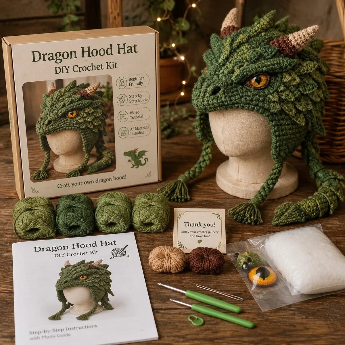 Hands-On Fantasy Hood Hat DIY Crochet Kit – Create Your Own Magical