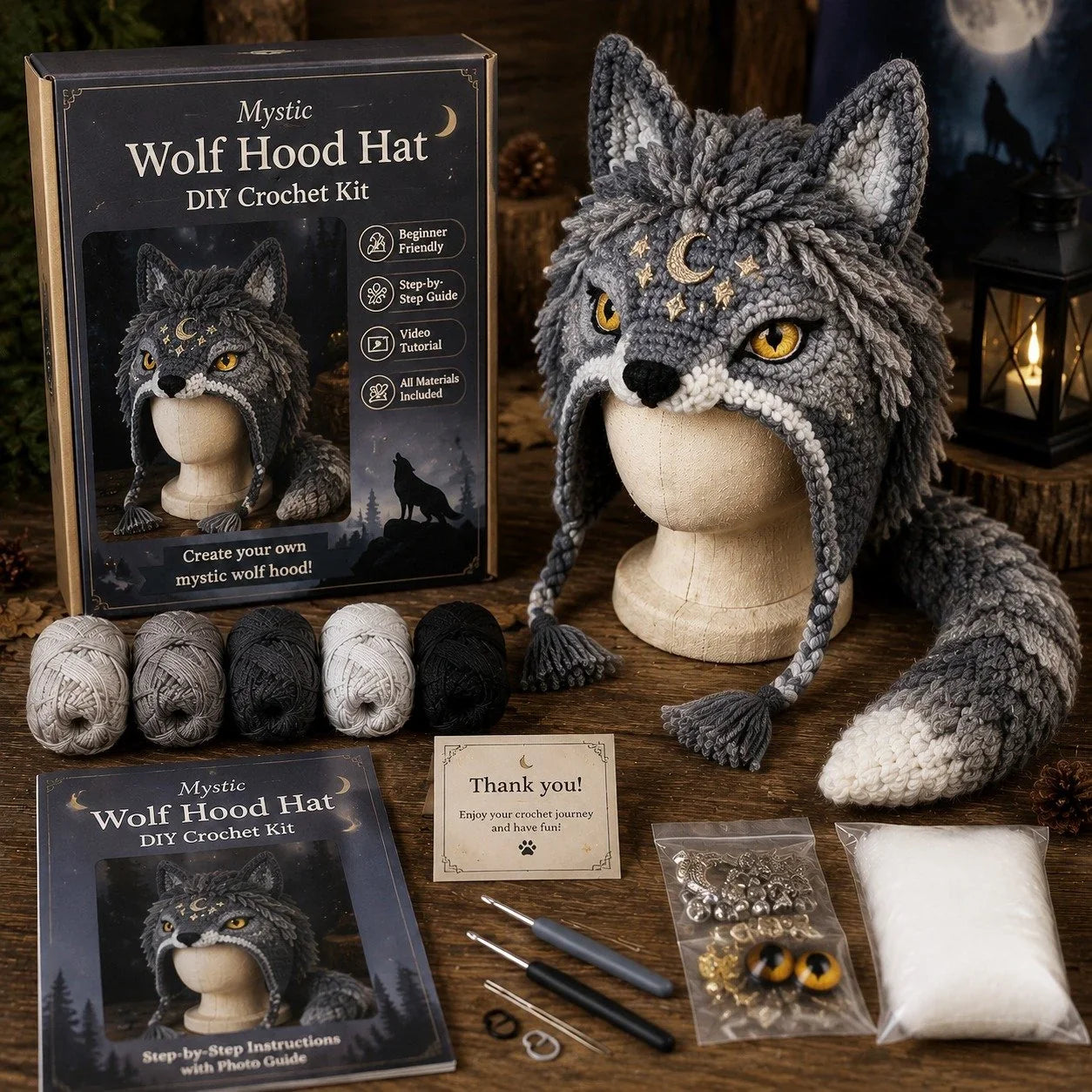 Hands-On Fantasy Hood Hat DIY Crochet Kit – Create Your Own Magical