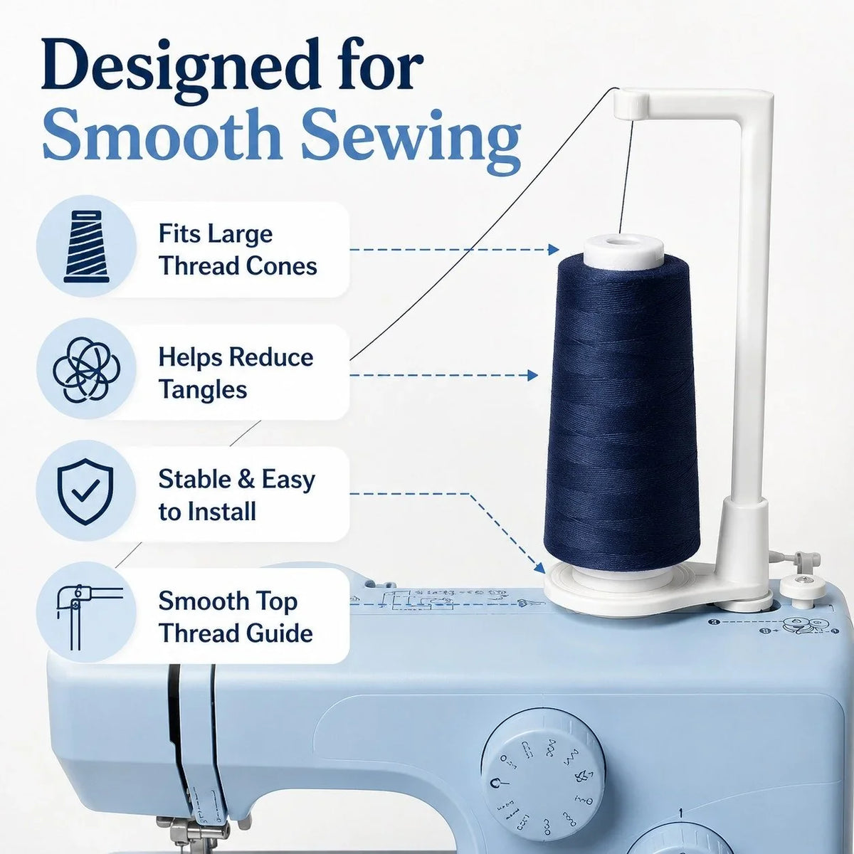 Large-Capacity Thread Spool Stand for Most US Sewing Machines