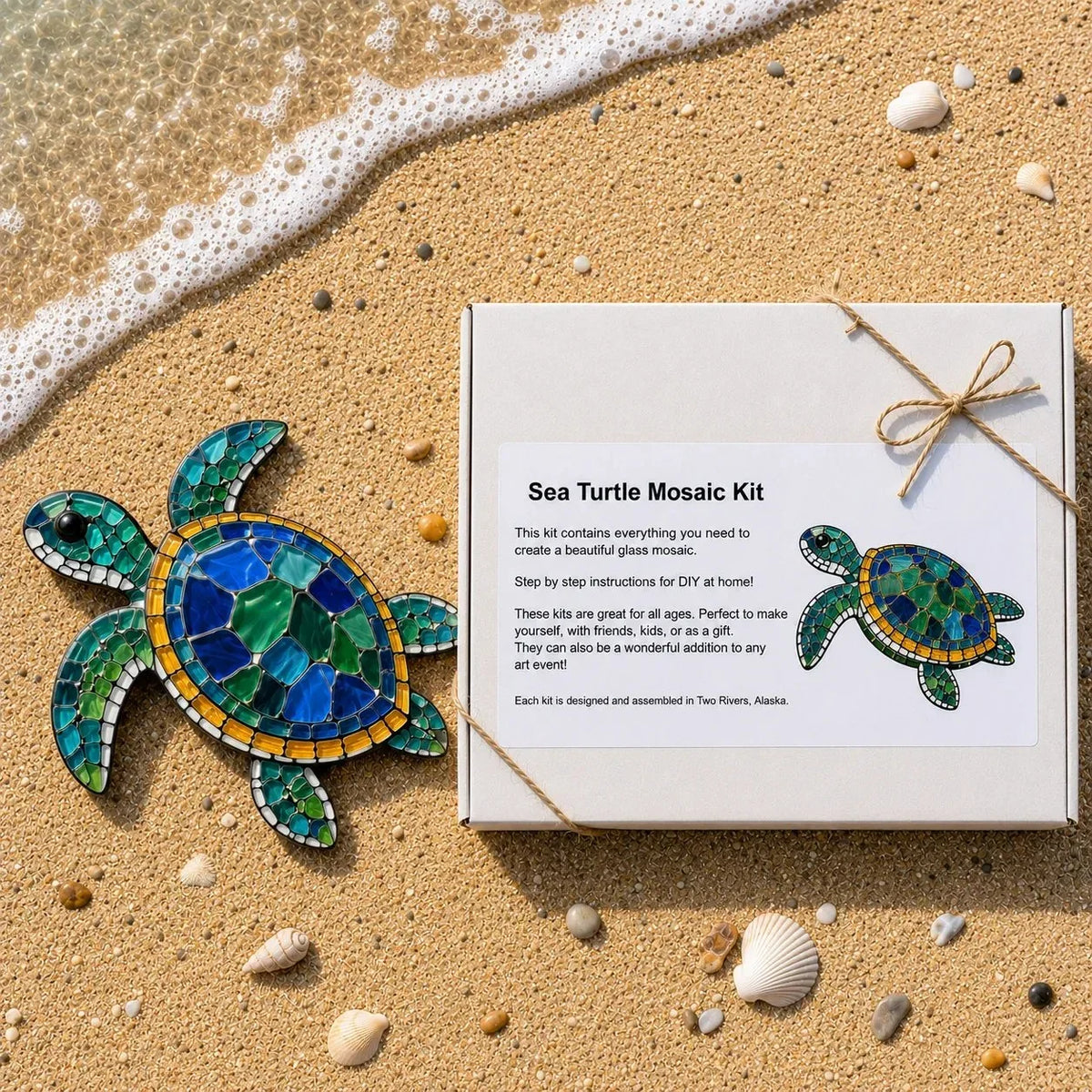 Beginner Octopus Mosaic Kit with Glass Pieces and Step-by-Step Guide