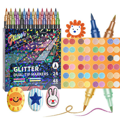 Purpose-Built Glitter Effect Brush Markers: Create Sparkling Art