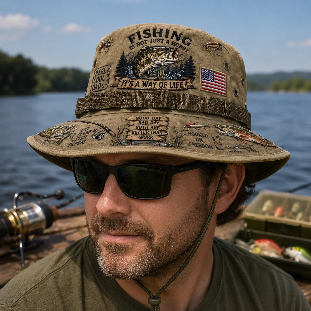 Distinctive Fishing Is a Way of Life Boonie Hat for Everyday Wear