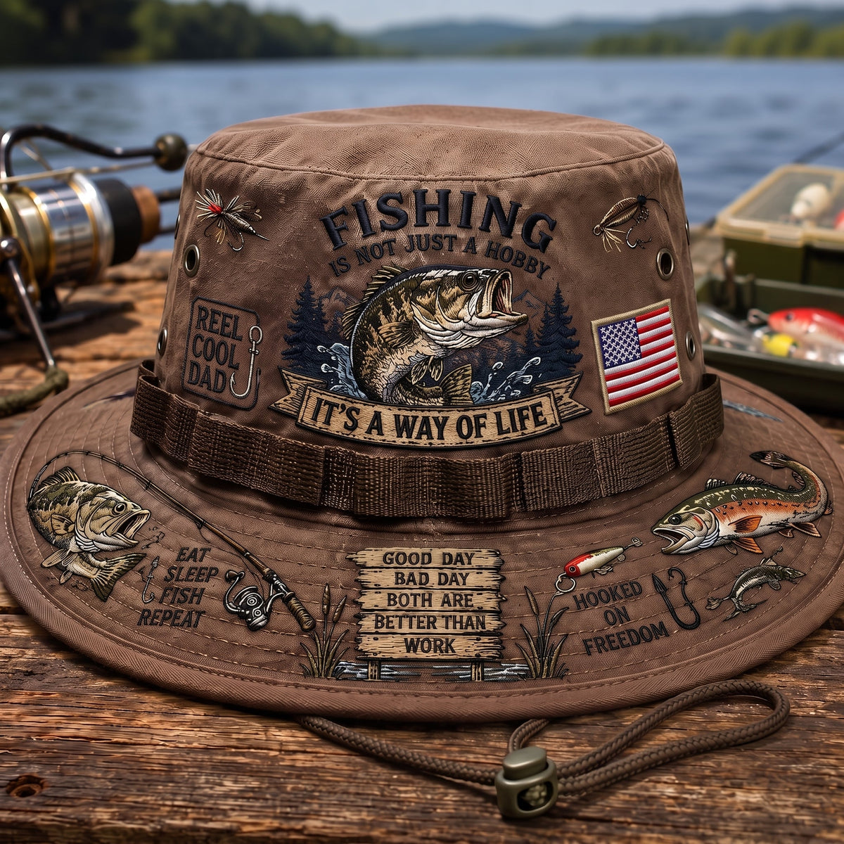 Distinctive Fishing Is a Way of Life Boonie Hat for Everyday Wear