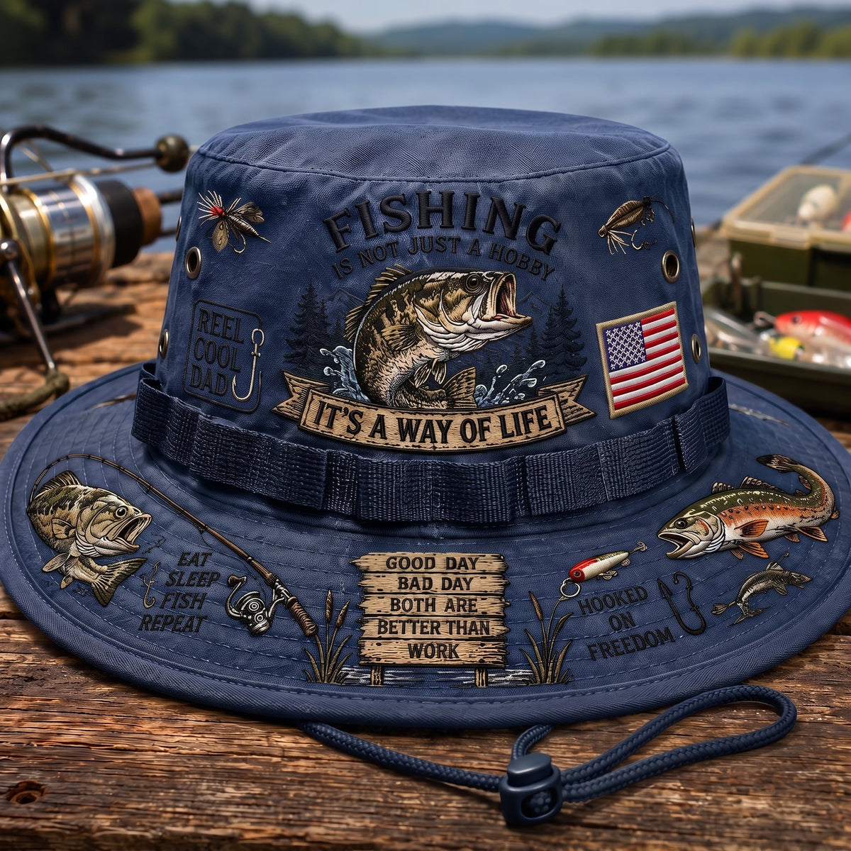 Distinctive Fishing Is a Way of Life Boonie Hat for Everyday Wear