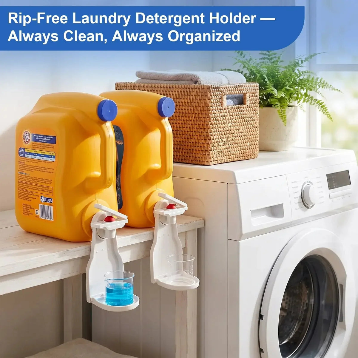 Space-Saving Laundry Detergent Dispenser Cup Holder for Tidy Storage