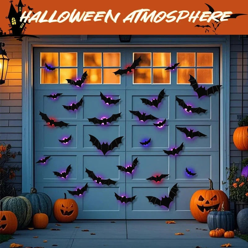 Purpose-Built LED Flying Bat Decorations – Glowing 3D Bat Wall Decor
