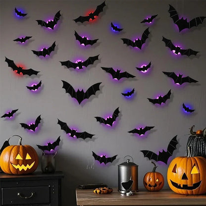 Purpose-Built LED Flying Bat Decorations – Glowing 3D Bat Wall Decor