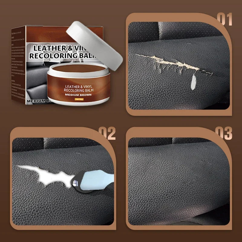Purpose-Built Leather Repair Paste – Fills scratches & scuffs