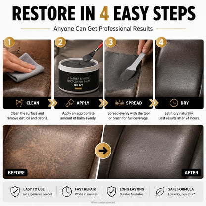 Hands-On Leather & Vinyl Recoloring Balm Kit – Restore Faded Seats