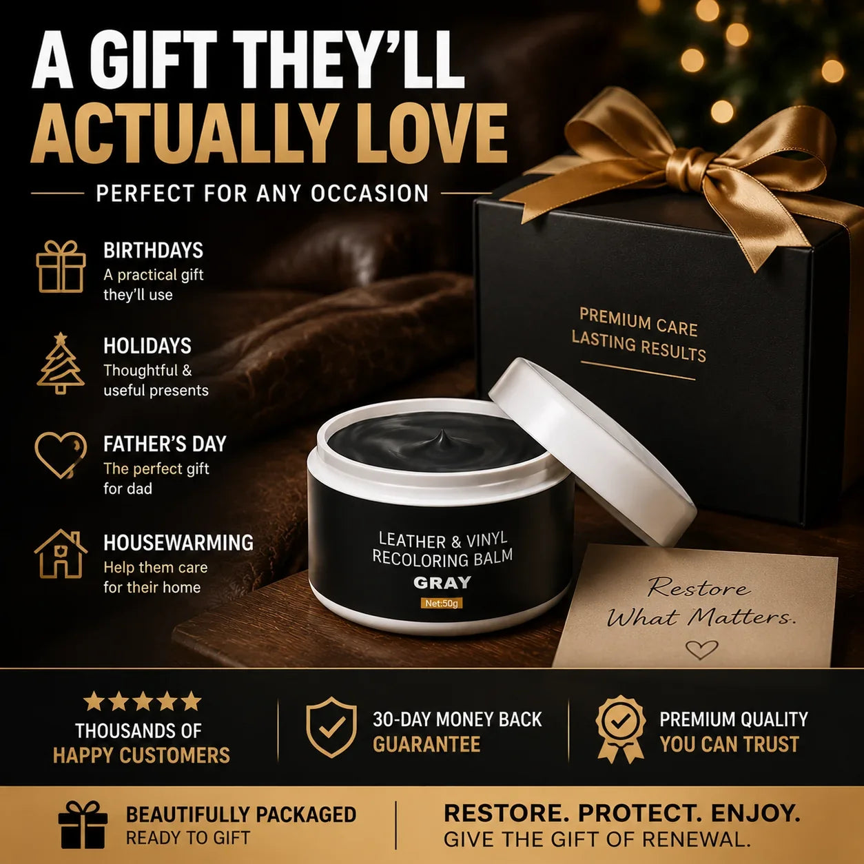 Hands-On Leather & Vinyl Recoloring Balm Kit – Restore Faded Seats