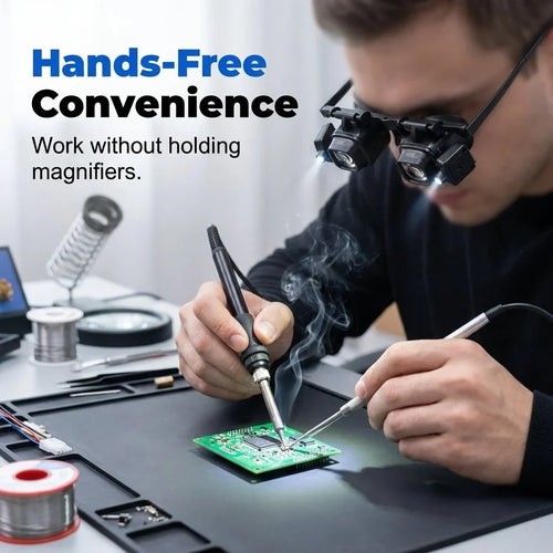 Decorative Head-Mounted Magnifier with LED Light for Focused Lighting