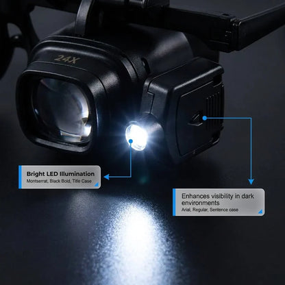Decorative Head-Mounted Magnifier with LED Light for Focused Lighting