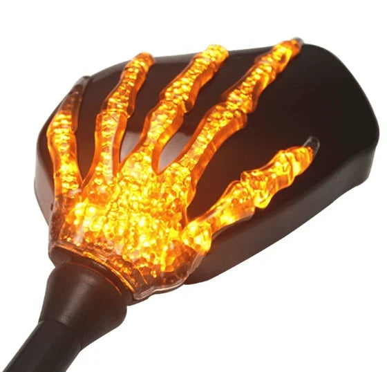 Illuminated Skeleton Claw Accent for a Rearview Mirror