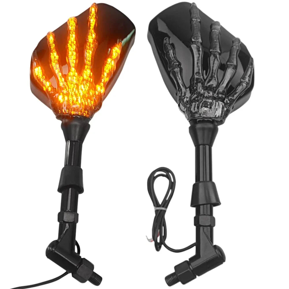 Illuminated Skeleton Claw Accent for a Rearview Mirror