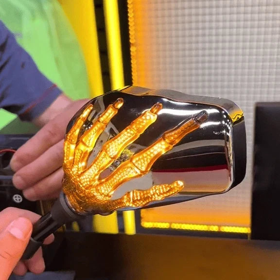 Illuminated Skeleton Claw Accent for a Rearview Mirror