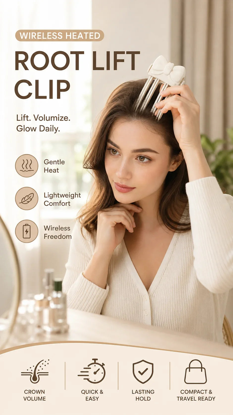 Workshop-Ready Wireless Heated Volumizing Root Lift Clip - Salon