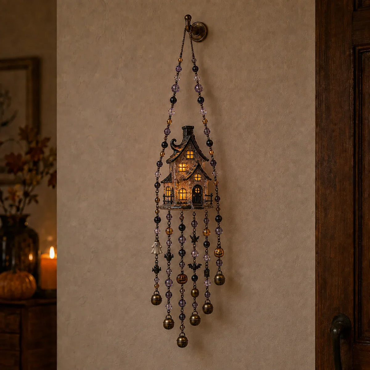 Glowing Beaded Halloween Chime for Hanging Displays