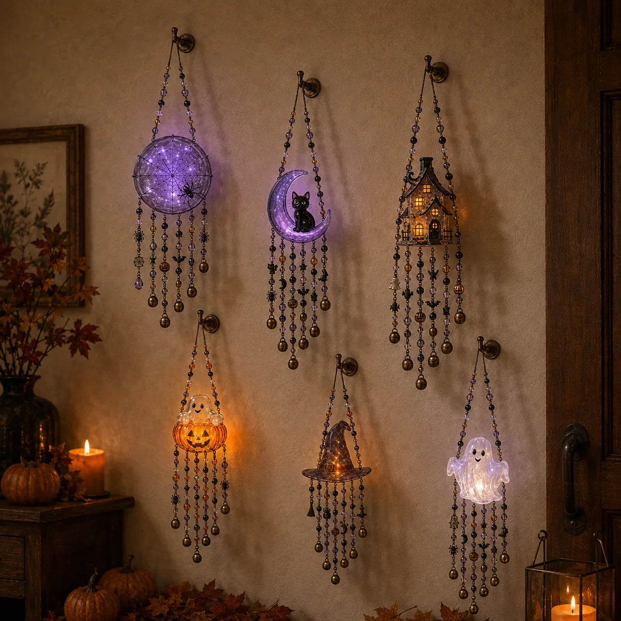 Glowing Beaded Halloween Chime for Hanging Displays