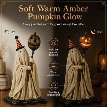 Decorative Summerween - Lighted Vintage Ghost Figurine with Glowing