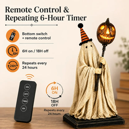 Decorative Summerween - Lighted Vintage Ghost Figurine with Glowing