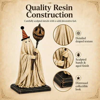 Decorative Summerween - Lighted Vintage Ghost Figurine with Glowing