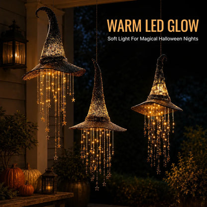 Decorative Lighted Witch Hat Hanging Chime for Focused Lighting