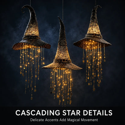 Decorative Lighted Witch Hat Hanging Chime for Focused Lighting