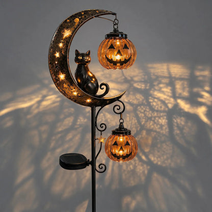 Solar Character Stake with a Decorative Evening Garden Glow