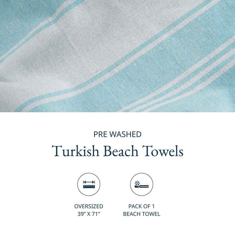 Lightweight Flat-Weave XL Beach Towel, 39 x 71-Inch Travel Size