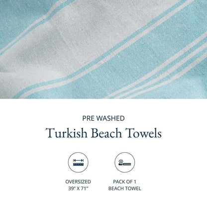 Lightweight Flat-Weave XL Beach Towel, 39 x 71-Inch Travel Size